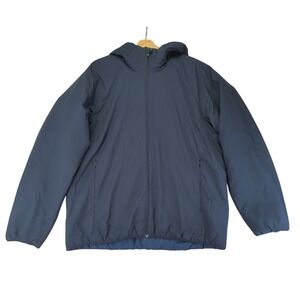 Uniqlo Light Warm Padded Parka 311-425076 Navy Lightweight Hooded Jacket Mens XL